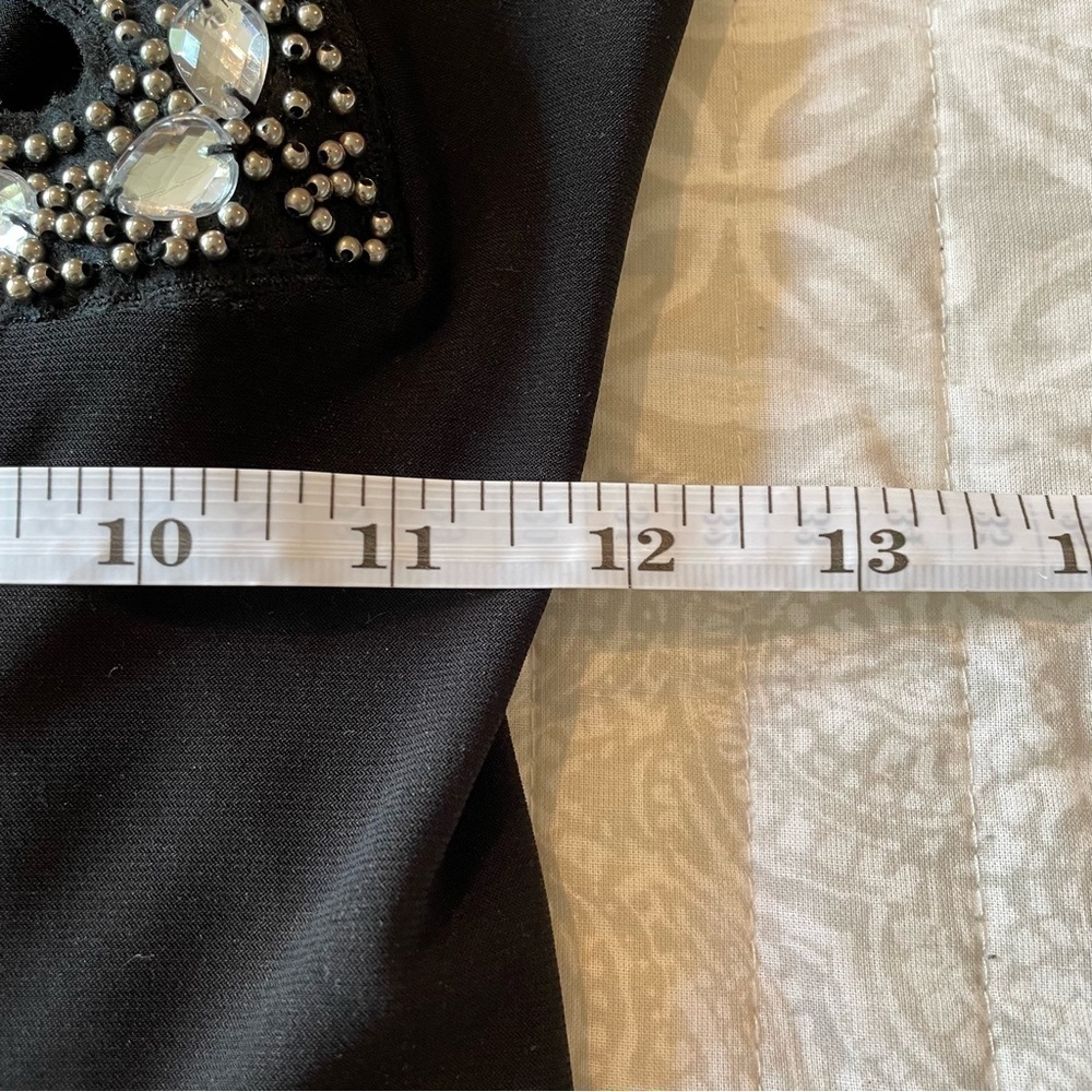 Windsor Black Jeweled Studded Cutout Criss Cross Racerback Gown Dress Small - Picture 11 of 12